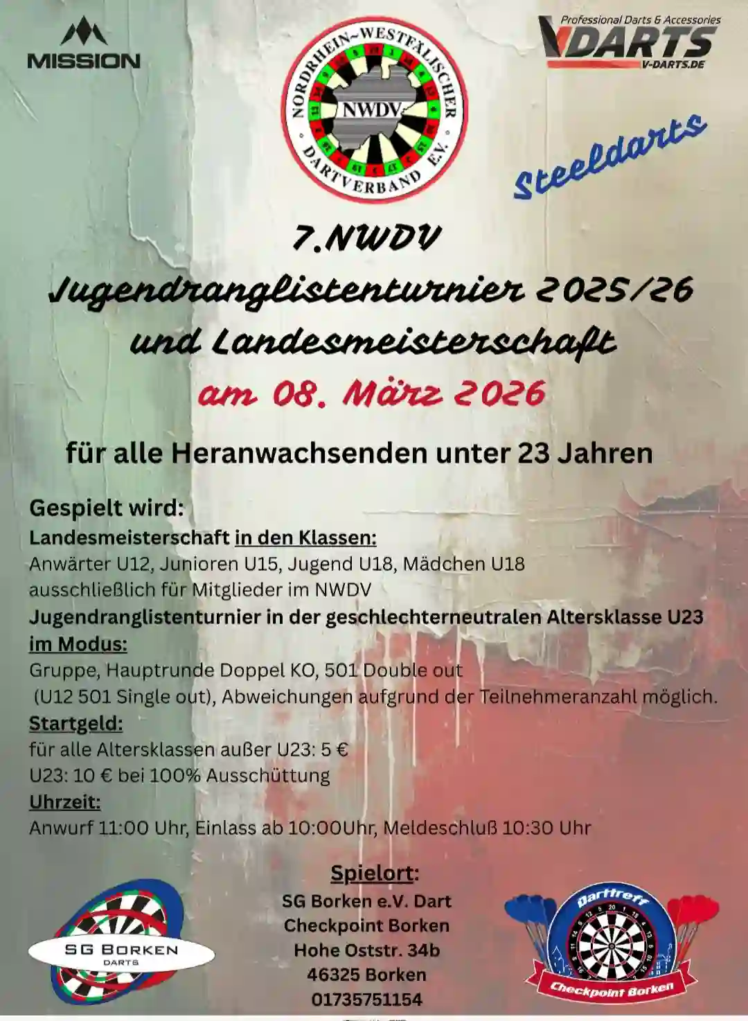 Plakat zum 7. Jugendranglistenturnier des NWDV