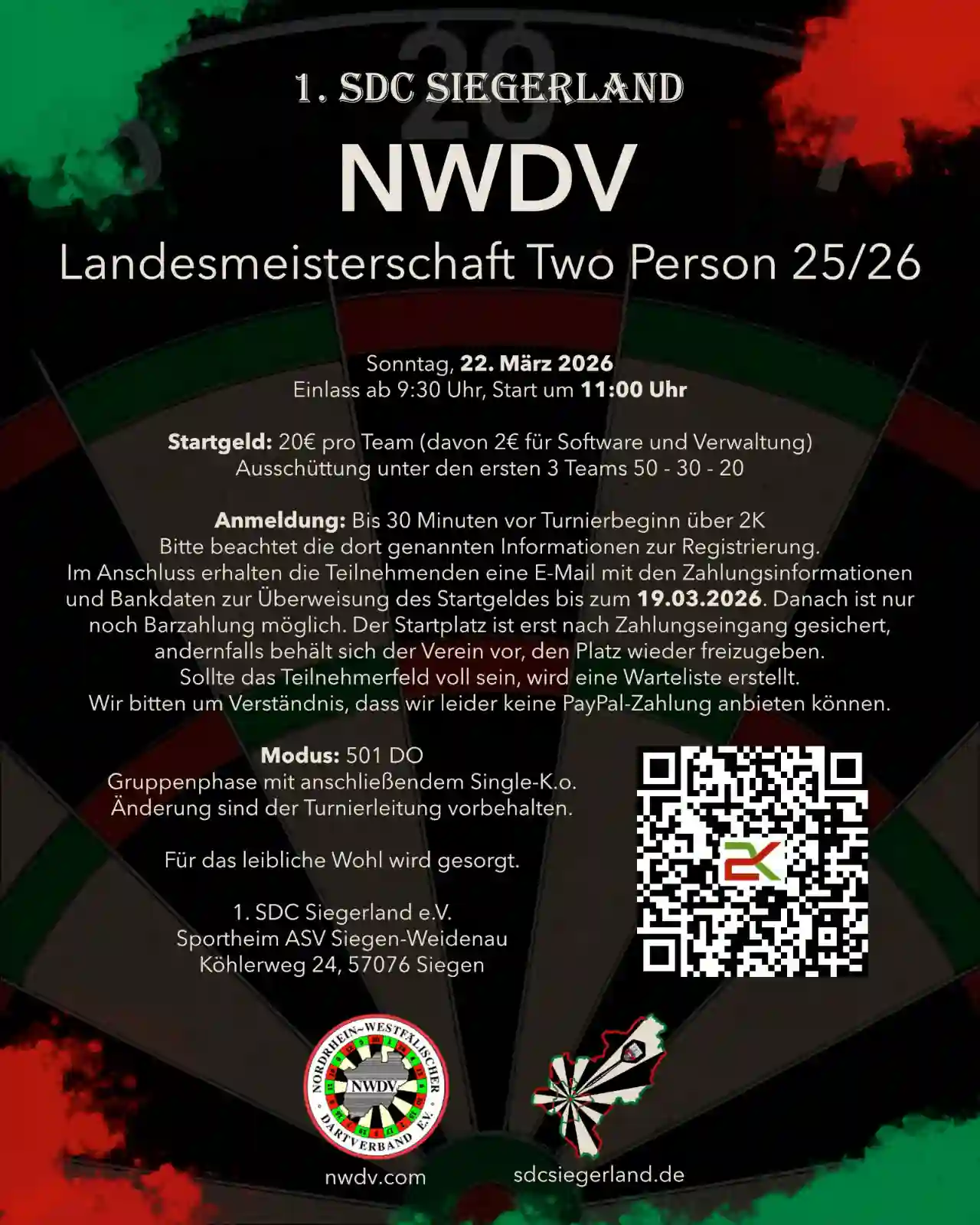 Plakat zur Landesmeisterschaft im Two Person Turnier