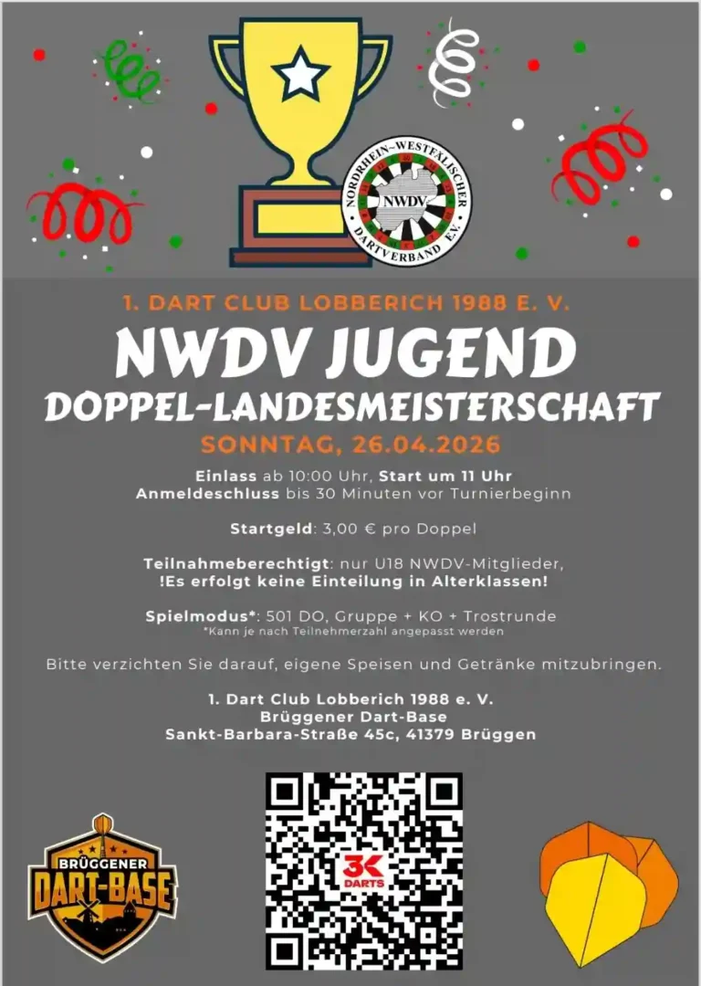 Plakat zur Jugend Landesmeisterschaft im Doppel
