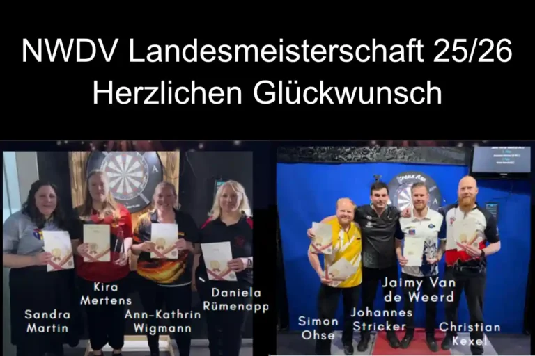 Bild der Sieger der NWDV Landesmeisterschaft - Senioren - Saison 25/26