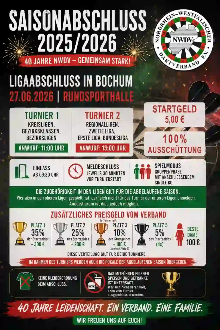 Plakat zur Ausschreibung des Ligaabschluss der Saison 25/26