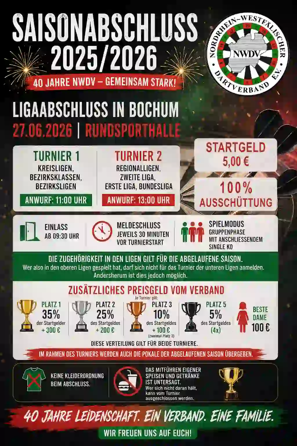Plakat zur Ausschreibung des Ligaabschluss der Saison 25/26