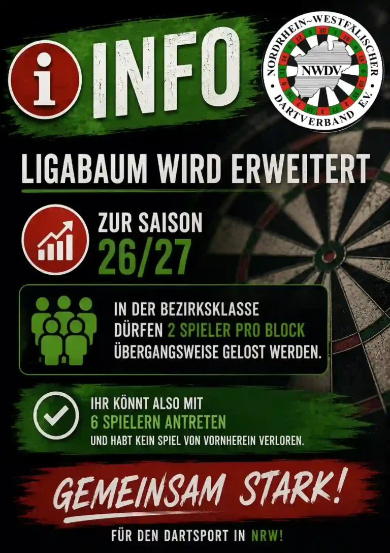 Plakat zur Übergangsregelung für die Saison 26/27