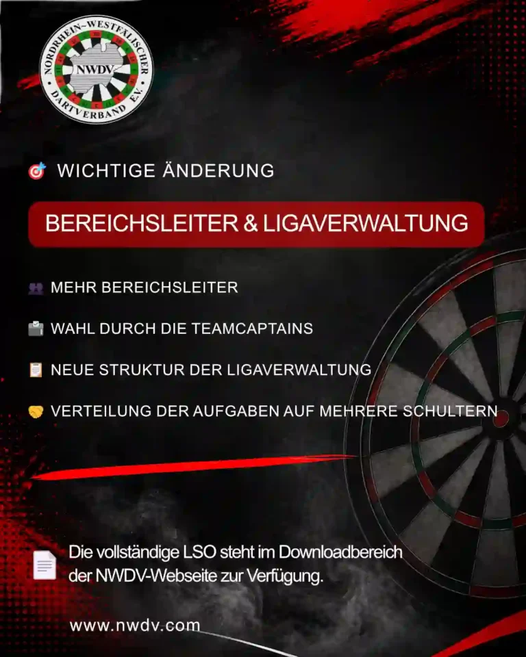 Plakat zu den Änderungen in der LSO - Bereichsleiter & Ligaverwaltung