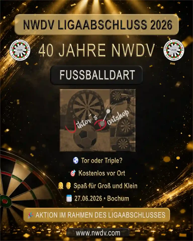 Plakat zum Ligaabschluss Event 2026 - Fussballdart
