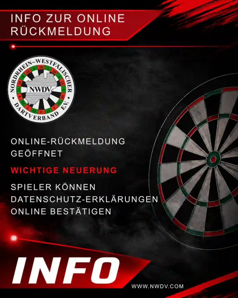 Plakat mit Infos zur Online Rückmeldung