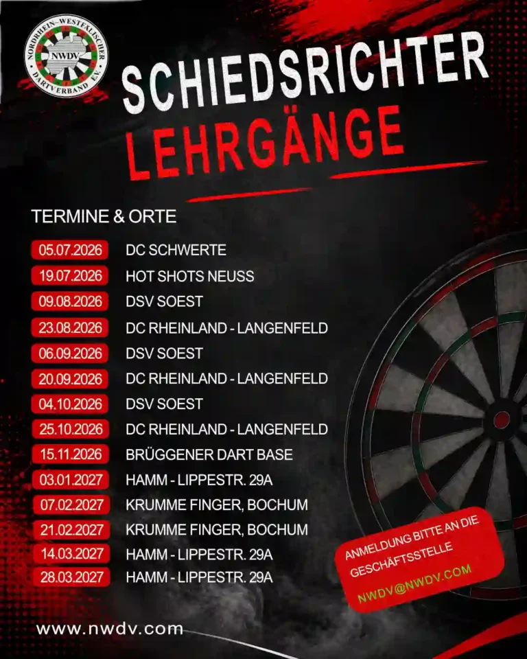 Terminübersicht der Schiedsrichterlehrgänge 26/27