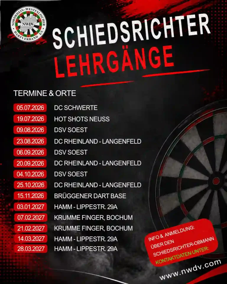 Terminübersicht der Schiedsrichterlehrgänge 26/27
