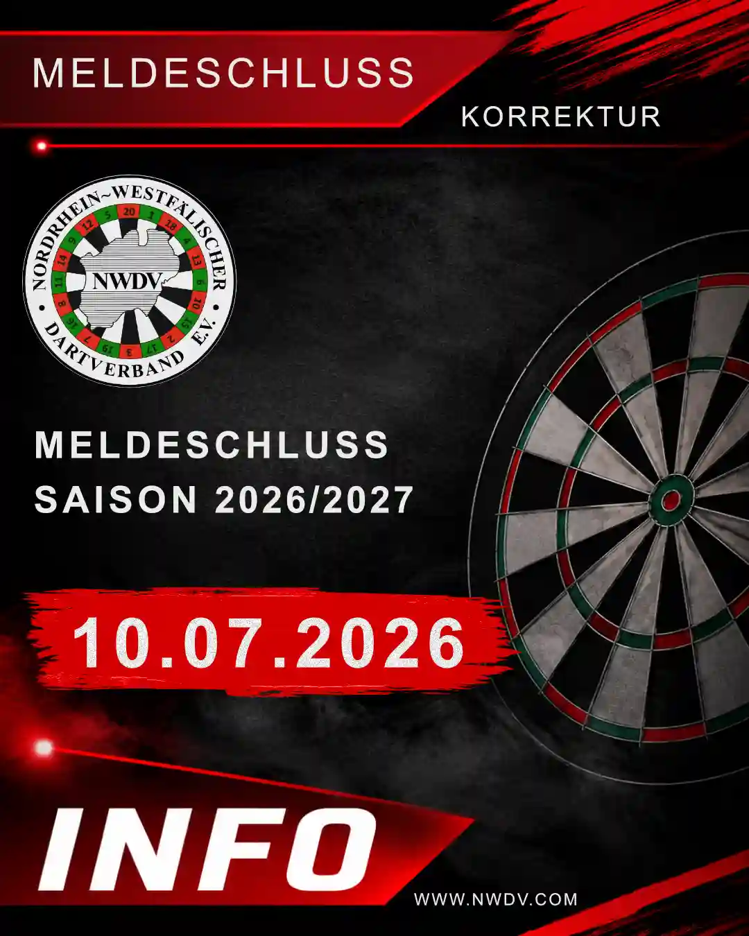 Plakat zum Meldeschluss - Saison 26/27