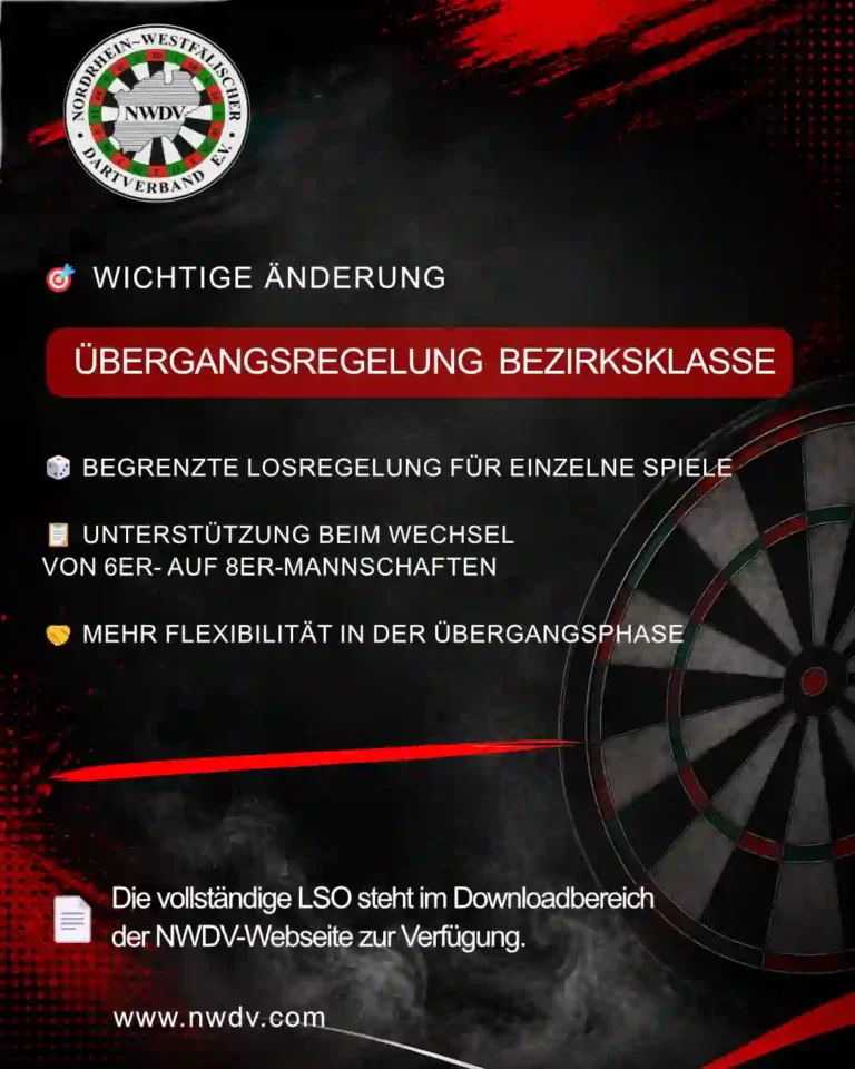 Plakat zur Änderung in der LSO - Übergangsregelung Bezirksklasse