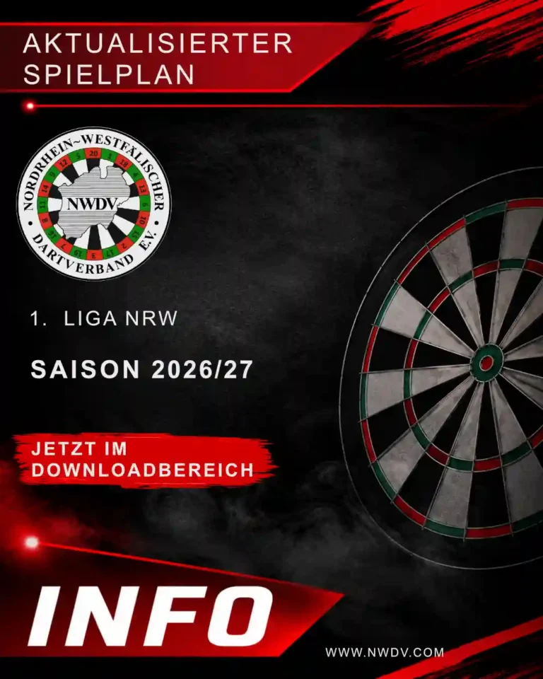 Plakat zum aktualisierten Spielplan der 1. Liga NRW - Saison 2026/2027