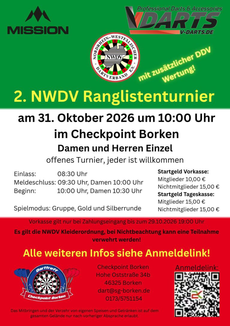 Plakat zum zweiten Ranglistenturnier der Saison 2026/2027