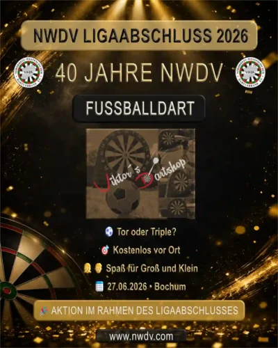 Plakat zum Ligaabschluss Event 2026 - Fussballdart