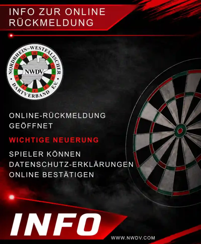 Plakat mit Infos zur Online Rückmeldung