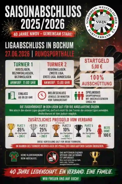 Plakat zur Ausschreibung des Ligaabschluss der Saison 25/26