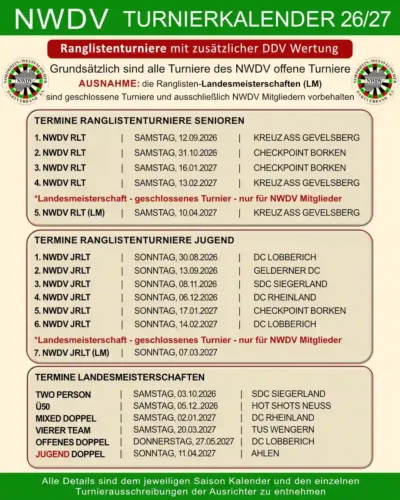 Plakat - Turnierkalender 26/27