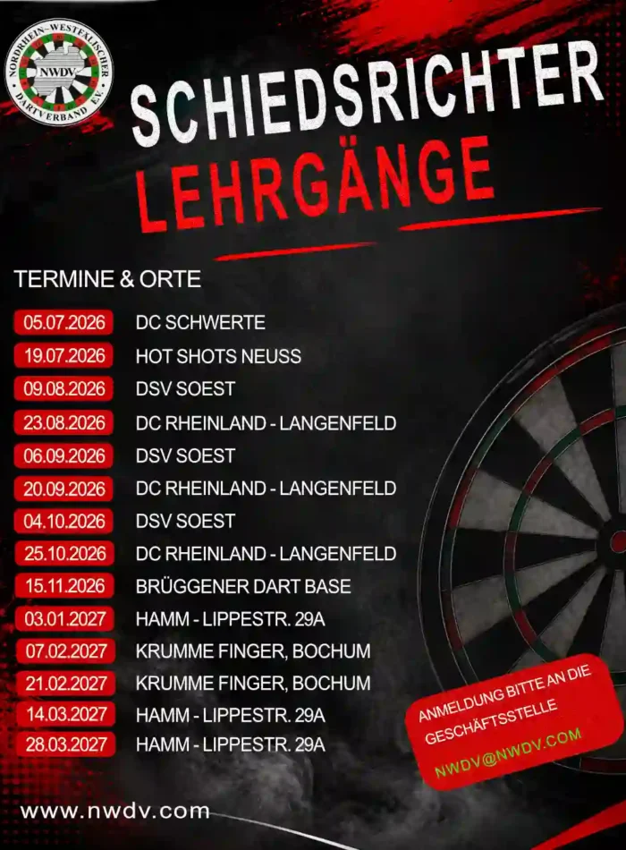 Terminübersicht der Schiedsrichterlehrgänge 26/27